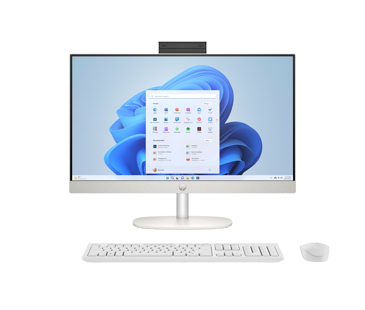 HP 24-cr0334nw AMD Ryzen™ 7 7730U 60.5 cm (23.8") 1920 × 1080 px All-in-One PC 16 GB DDR4-SDRAM 512 GB SSD Free DOS Wi-Fi 6 (802.11ax) White-0