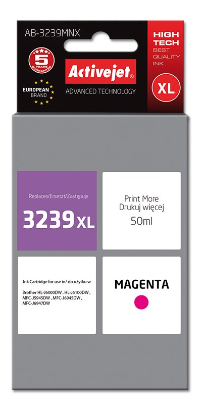 Tinta ACTIVEJET AB-3239MNX (zamjenska za Brother LC3239XLM), 50 ml, magenta-0