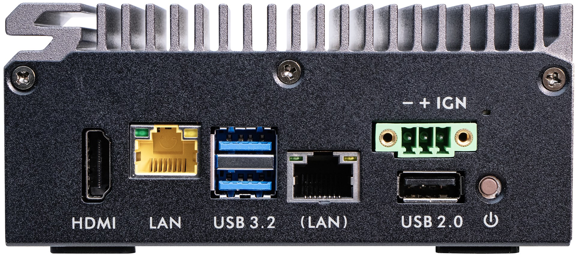 Shuttle Edge PC SPCEL03 , Intel Atom x6413E, 1x HDMI, 2x 2.5G LAN, 1x COM, DIO (4x in, 4x out), 3x USB, 2x M.2, 12-24V, fanless, 24/7, -20... 60°C, incl. VESA & DIN-RAIL mount-1