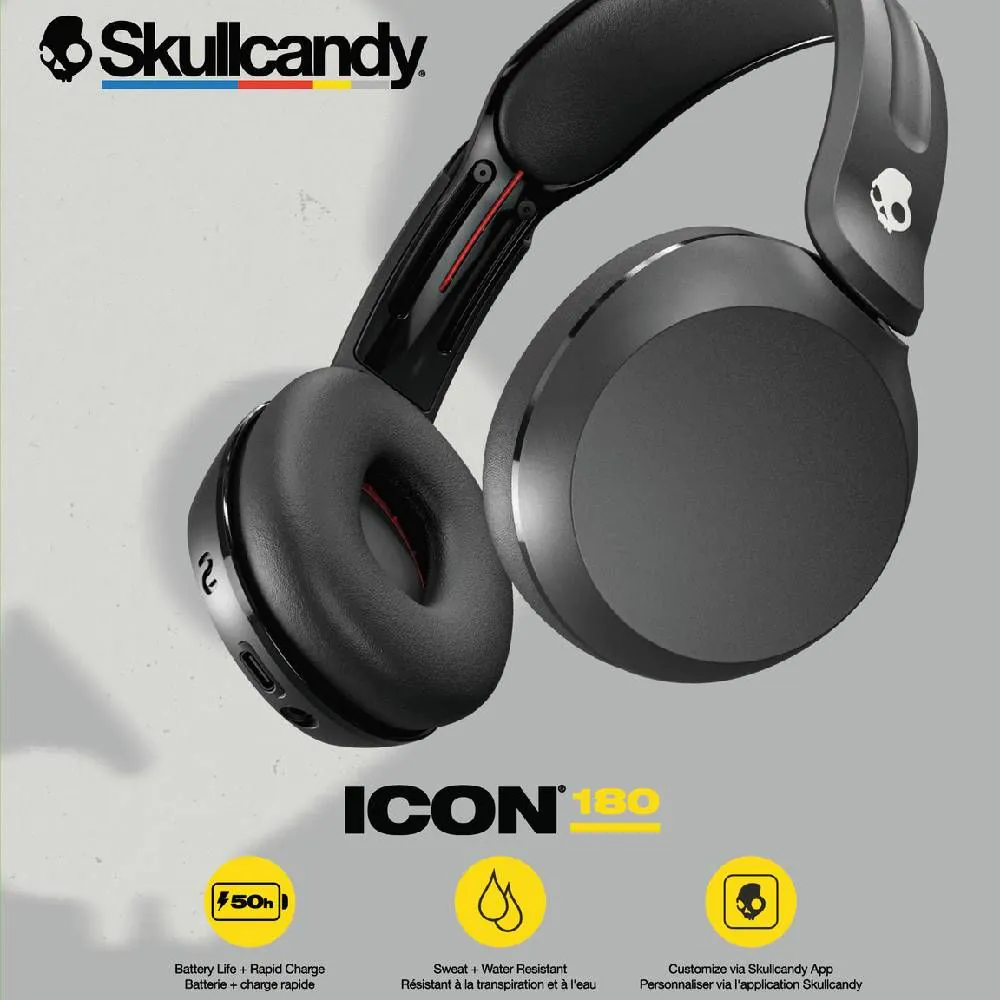 Slušalice SKULLCANDY Icon 180 Wireless (Bluetooth 5.3, naglavne, crna boja)-2
