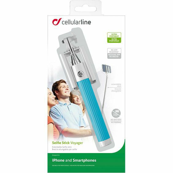 Selfie stick CELLULARLINE Voyager, plava boja-1