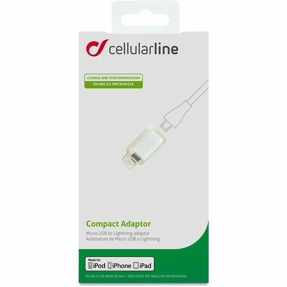 Adapter CELLULARLINE Micro USB na Lightning (MFi), bijela boja-1