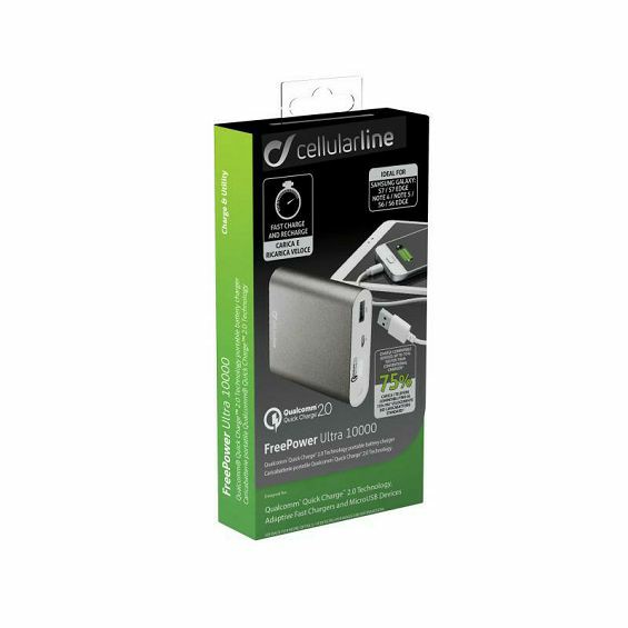 Prijenosna baterija CELLULARLINE Freepower Ultra 10000 mAh siva-2
