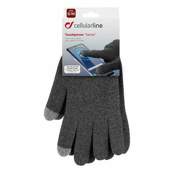 Rukavice za zaslon osjetljiv na dodir CELLULARLINE Touch Gloves Sense, siva boja-1