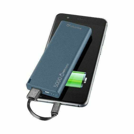 Prijenosna baterija CELLULARLINE FreePower Slim 5000, 5000 mAh, plava boja-2