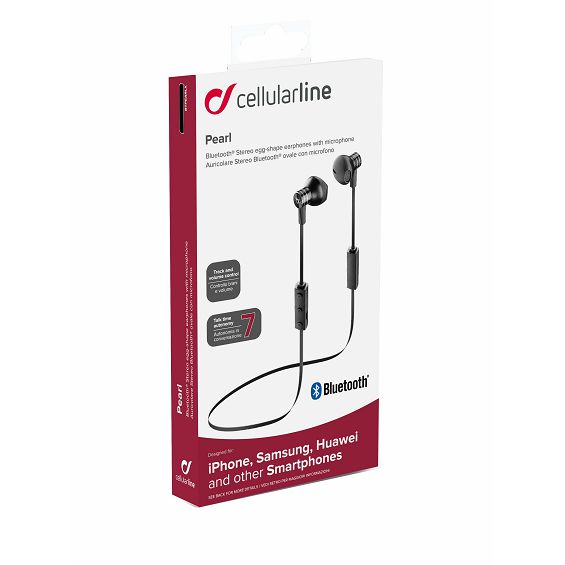 Slušalice CELLULARLINE Pearl (Bluetooth, mikrofon, crne)-2