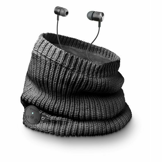 Zimski šal s Bluetooth slušalicama CELLULARLINE Music Scarf, crna boja