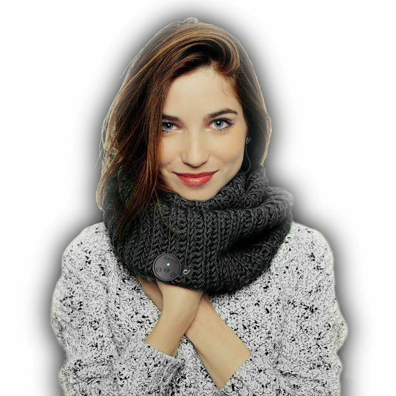 Zimski šal s Bluetooth slušalicama CELLULARLINE Music Scarf, crna boja-1