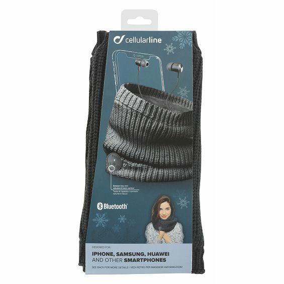 Zimski šal s Bluetooth slušalicama CELLULARLINE Music Scarf, crna boja-2
