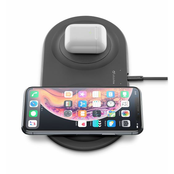 Bežični punjač CELLULARLINE Gemini Dual 10W+10W crna boja-1