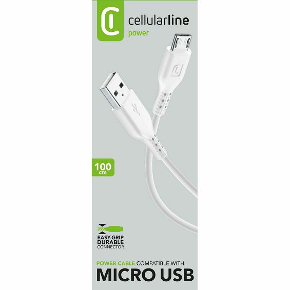 Kabel CELLULARLINE, USB-A na Micro USB, 100cm, Bijeli-1