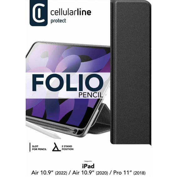 Zaštita Preklopna CELLULARLINE, Folio Pen, iPad AIR 10.9"(2022/2020)/PRO 11''(2018), Black-2