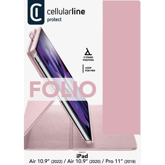 Zaštita Preklopna CELLULARLINE, Folio Tab, iPad Air 10.9"(2024/2022)/10.9''(2020)/PRO 11''(2018), Pink-2
