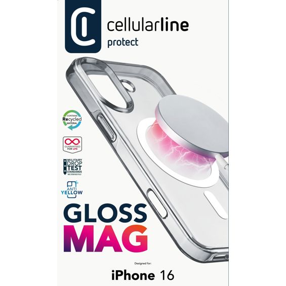 Zaštitna Maska CELLULARLINE, Gloss Mag, iPhone 16, Prozirna-3