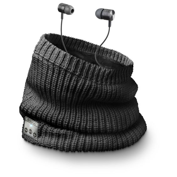 Zimski šal s Bluetooth slušalicama CELLULARLINE Music Scarf, crna boja-1