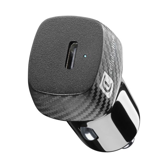 Auto Punjač CELLULARLINE, 25W, 1xUSB-C, Kabel C-C 100 cm, Crni-0