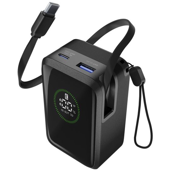 Prijenosna baterija CELLULARLINE Roller 10000 mAh 45W s integriranim USB-C kabelom