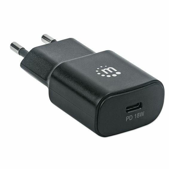 Kućni punjač MANHATTAN 102087, 18W, USB-C PD, crna boja