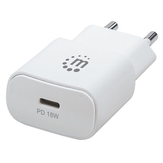 Kućni punjač MANHATTAN 102094, 18W, USB-C PD, bijela boja-1