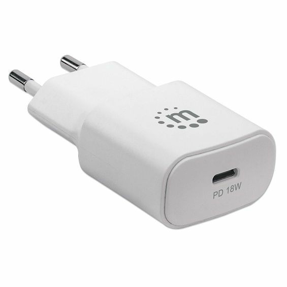 Kućni punjač MANHATTAN 102094, 18W, USB-C PD, bijela boja