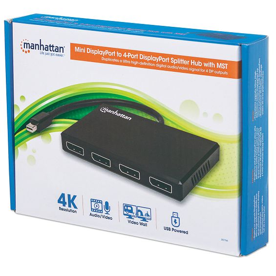 MANHATTAN Mini DisplayPort na 4x DisplayPort MST Hub (207744)-2