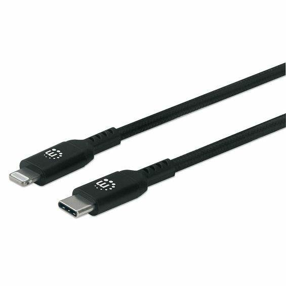 Kabel MANHATTAN USB-C na Lightning 394192 (MFi, 0.5m), crna boja