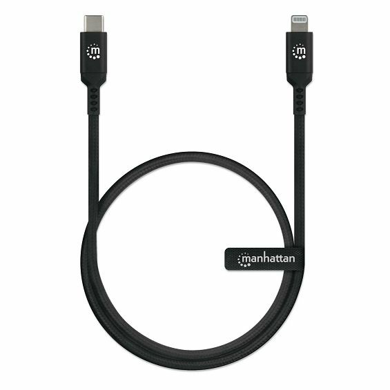 Kabel MANHATTAN USB-C na Lightning 394192 (MFi, 0.5m), crna boja-1