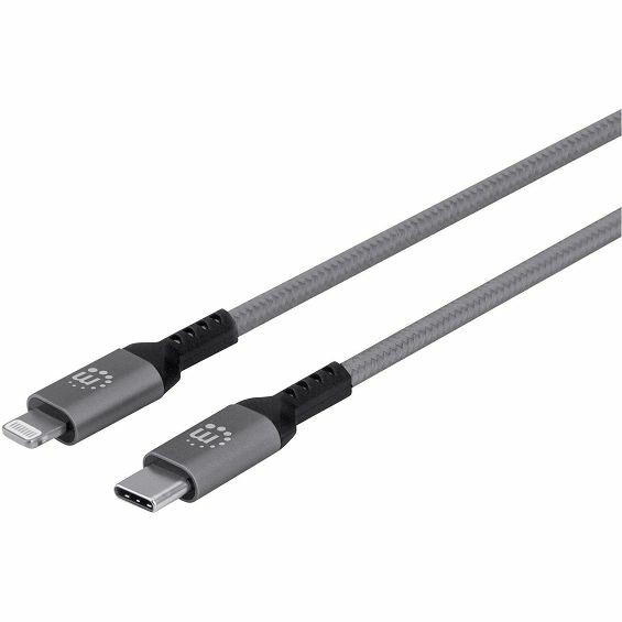Kabel MANHATTAN USB-C na Lightning 394307 (1.8m, PD 18W), siva boja