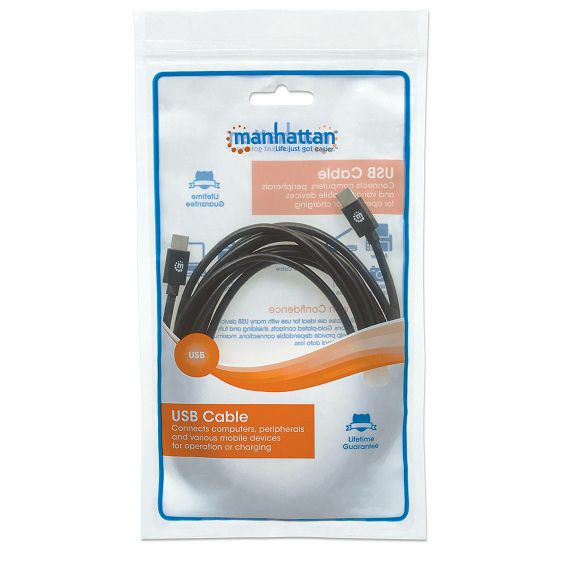 Kabel MANHATTAN USB-C na USB-C 2.0 3m crna boja (354882)-2