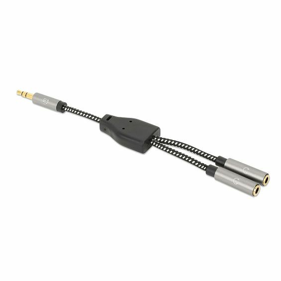 Audio adapter MANHATTAN 356114 3.5mm (M) na 2x 3.5mm (Ž) za slušalice i mikrofon