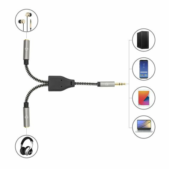 Audio adapter MANHATTAN 356114 3.5mm (M) na 2x 3.5mm (Ž) za slušalice i mikrofon-1