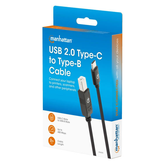 Kabel MANHATTAN USB-C (M) na USB-B (M) 2.0, 2m, crna boja-1