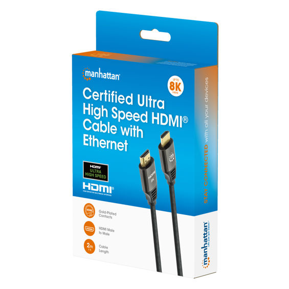 HDMI kabel MANHATTAN 394963, Ultra High Speed, 8K@60Hz, 2m, crna boja-2
