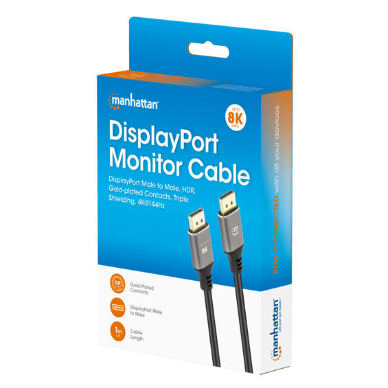 Kabel MANHATTAN DisplayPort 1.4 (M/M) 8K@60Hz, 1m, crna boja-2