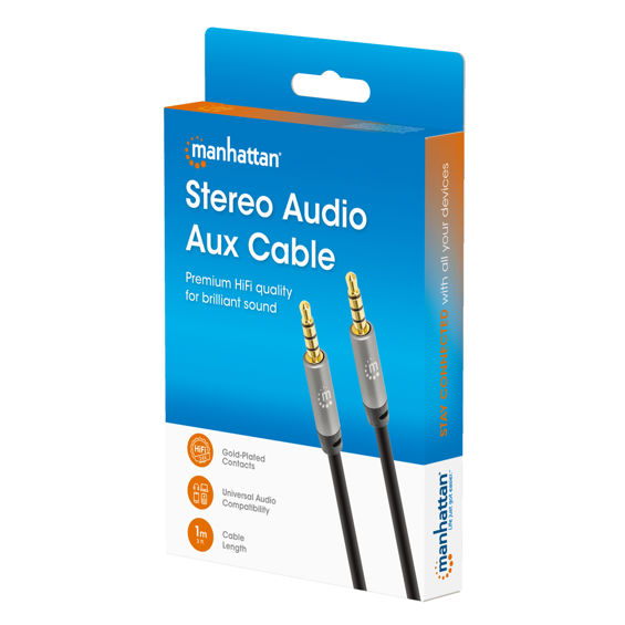 Audio kabel MANHATTAN 395007 3.5mm na 3.5mm (M/M), 1m-2