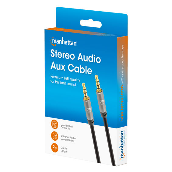 Kabel MANHATTAN 3.5mm AUX audio 2m (395014)-2