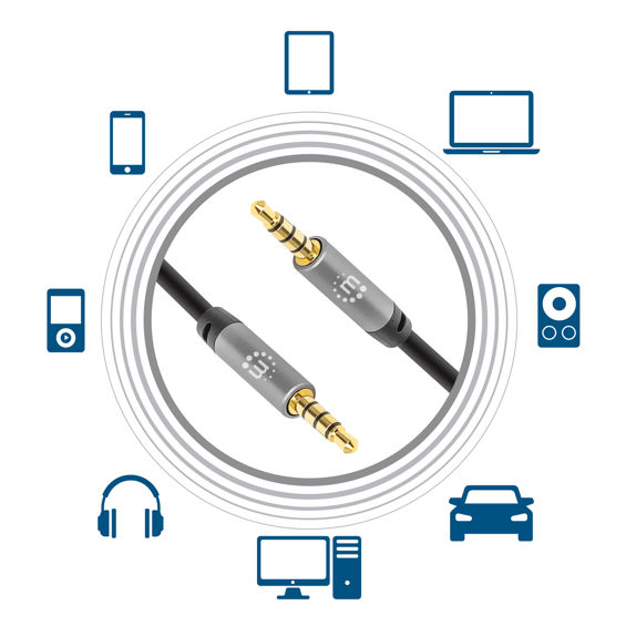 Kabel MANHATTAN 3.5mm AUX audio 2m (395014)-1