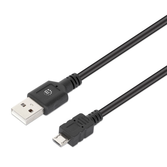 USB kabel MANHATTAN 356855, USB-A na Micro-B, 2.0, 2m, crna boja