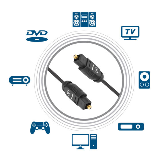 Digitalni optički audio kabel MANHATTAN 395052 Toslink (S/PDIF), 1m-1