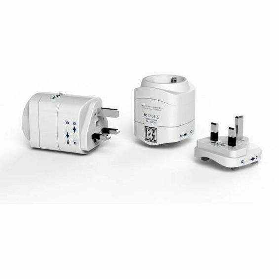 Putni adapter TRAVEL BLUE 948 EU na UK s 2x USB-A, bijela boja-0