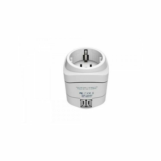 Putni adapter TRAVEL BLUE 948 EU na UK s 2x USB-A, bijela boja-1