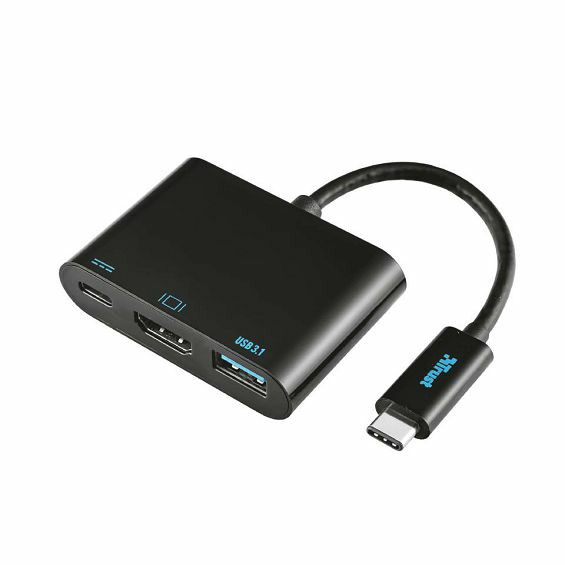 Adapter Multiport TRUST 21260, USB-C/HDMI/USB-C PD/USB-A 3.1, Crni