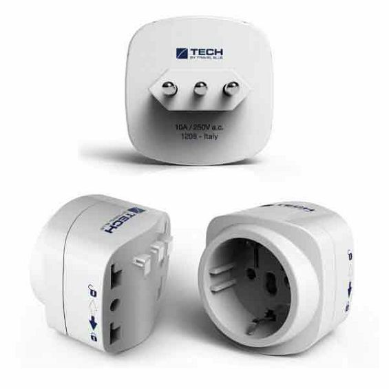 Putni adapter TRAVEL BLUE 931 (EU na Italija), bijela boja