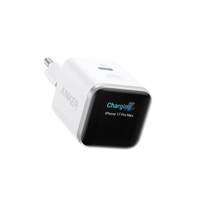 Kućni punjač ANKER, Nano Smart Display, 45W, 1xUSB-C, PD, PPS, QC, White, A121DG21-3