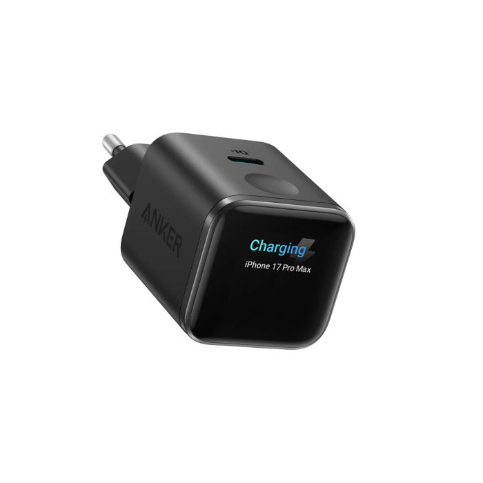 Kućni punjač ANKER, Nano Smart Display, 45W, 1xUSB-C, PD, PPS, QC, Black, A121DG11-3