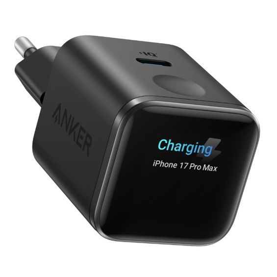 Kućni punjač ANKER, Nano Smart Display, 45W, 1xUSB-C, PD, PPS, QC, Black, A121DG11-0