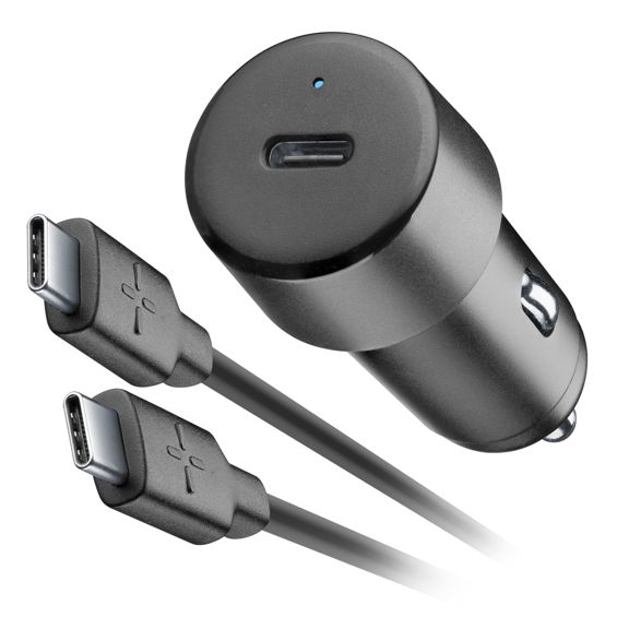 Auto punjač PLOOS 20W s USB-C kabelom, crna boja