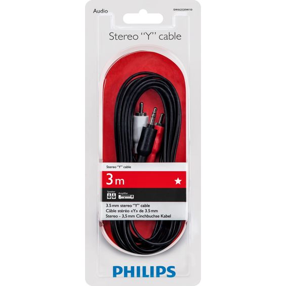 Kabel PHILIPS, Audio, Stereo, 3,5 mm (M) – 2 RCA (M), 3 m-1