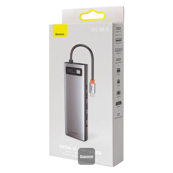 USB-C Hub BASEUS, CAHUB-CT0G, USB-C/11u1, Grey-2
