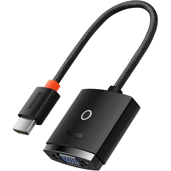 Adapter BASEUS Lite Series HDMI na VGA s 3.5mm audio izlazom, crna boja - WKQX010101